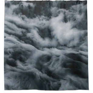 灰色雲絵画群 シャワーカーテン