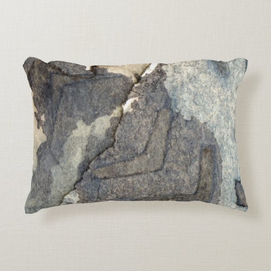 灰色青い背景の水彩画2 アクセントクッション (正面)