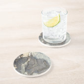 灰色青い背景の水彩画2 コースター (側面)