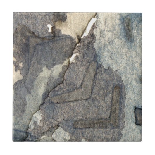 灰色青い背景の水彩画2 タイル (正面)