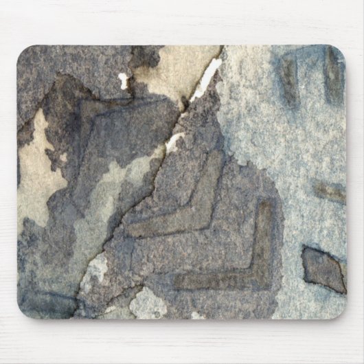 灰色青い背景の水彩画2 マウスパッド (正面)