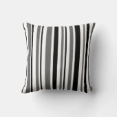 、灰色黒い、白のストライプ クッション (裏面)