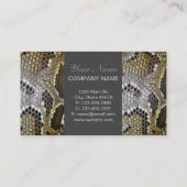 灰色黒ベージュ動物型ヘビプリント 名刺 (裏面)