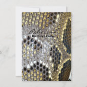 灰色黒ベージュ動物型ヘビプリント 招待状 (正面)