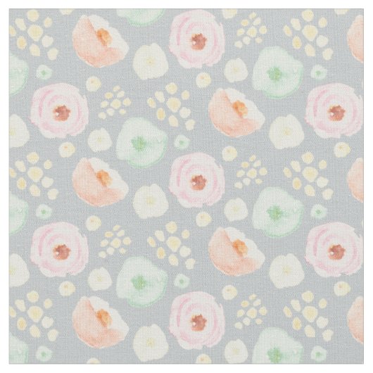 灰色|の生地の甘い花びら ファブリック (クローズアップ)
