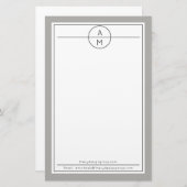 灰色|の白人のユニセックスな最小主義のモダンなプロフェッショナル 便箋 (正面/裏面)