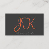 灰色、オレンジおよび白いカメラマンの名刺 名刺 (裏面)