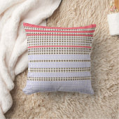 灰色、ピンク、茶色、格子模様 クッション (ブランケット)