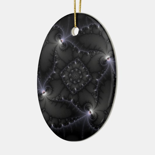 灰色-フラクタルの芸術の50の色合い セラミックオーナメント (左)