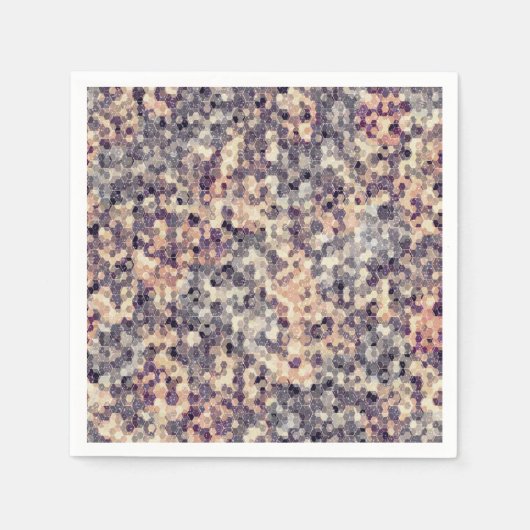 灰色、ベージュの幾何学的 スタンダードカクテルナプキン (正面)