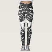 灰色-レギンスの友のタコの白 レギンス (正面)