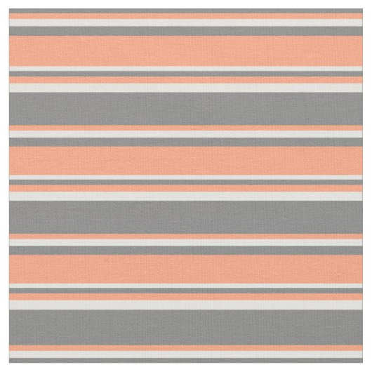 灰色、明るいサーモン、および明るい黄色の線 ファブリック (クローズアップ)