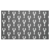 灰色/灰色の白いロブスター ファブリック (ファットクウォーター)