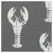 灰色/灰色の白いロブスター ファブリック (クローズアップ)