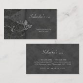灰色/灰色サロンのスパの名刺はダマスク織を老化させました 名刺 (正面/裏面)