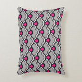 灰色/灰色、黒いおよびピンクDecoの中国のな帆立貝 アクセントクッション (正面(垂直))