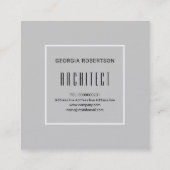 灰色、白い三角形とモノグラムモダン スクエア名刺 (裏面)