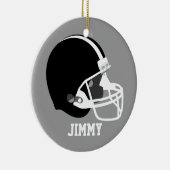 灰色、白く、及び黒いフットボール用ヘルメットのオーナメント セラミックオーナメント (右)