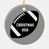 灰色、白く、及び黒いフットボール用ヘルメットのオーナメント セラミックオーナメント (裏面)