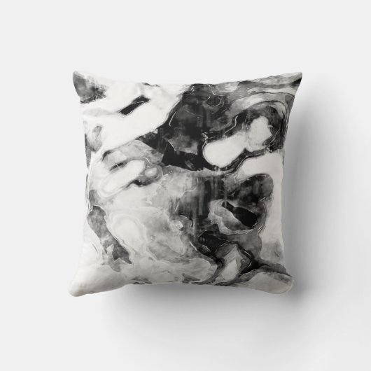 灰色/白抽象芸術枕 クッション (裏面)