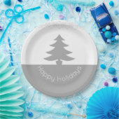 灰色（白） ペーパープレート (パーティー)