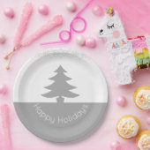 灰色（白） ペーパープレート (パーティー)