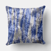 灰色、白、青の抽象芸術 クッション (裏面)