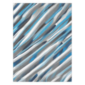 灰色、白、青の線のパターンを持つテーブルクロス テーブルクロス (正面)