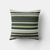 灰色、緑、白いストライプ。 クッション (裏面)