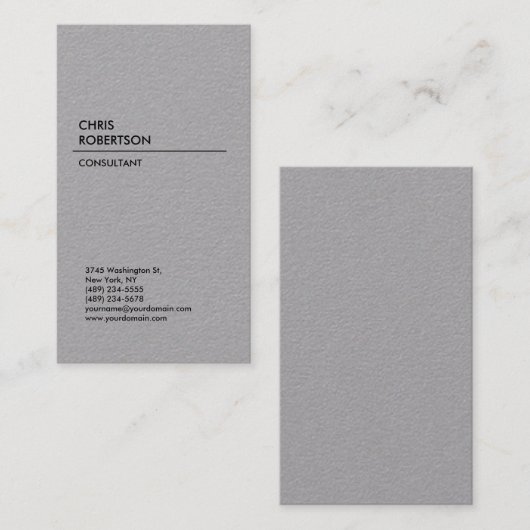 灰色（縦） 名刺 (正面/裏面)