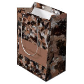 灰色、茶色、黒の絵を描（ばちゃばちゃ）跳ねる ミディアムペーパーバッグ (裏面アングル)
