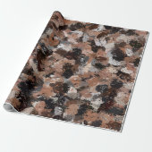 灰色、茶色、黒の絵を描（ばちゃばちゃ）跳ねる ラッピングペーパー (アンロールド)