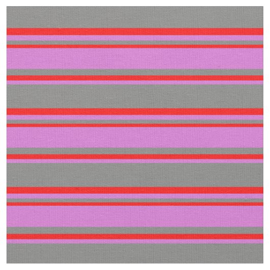 灰色、蘭、および赤の色のパターン ファブリック (クローズアップ)