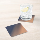 灰色 – 青とベージュのグラデーション スクエアペーパーコースター (インサイチュ)