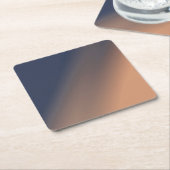 灰色 – 青とベージュのグラデーション スクエアペーパーコースター (アングル)