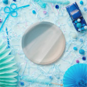 灰色 – 青とベージュのグラデーション ペーパープレート (パーティー)