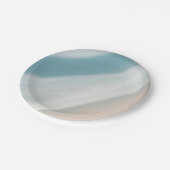 灰色 – 青とベージュのグラデーション ペーパープレート (アングル)