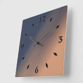 灰色 – 青、ベージュのグラデーション。 スクエア壁時計 (傾斜)