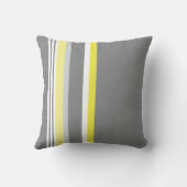 灰色(黄色いストライブ柄) クッション (裏面)