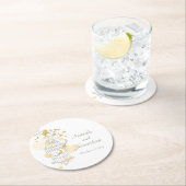 灰色、黄色、白の鳥のケージ結婚のコースター ラウンドペーパーコースター (インサイチュ)