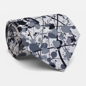 灰色/黒の抽象芸術の（ばちゃばちゃ）跳ねるのペンキ ネクタイ (ロール)