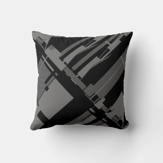 灰色(黒南西 – 斜インスパイア向抽象芸術) クッション (裏面)
