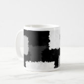 灰色、黒及び白でモノトーンの コーヒーマグカップ (正面左)