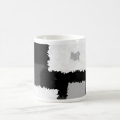 灰色、黒及び白でモノトーンの コーヒーマグカップ (中央)