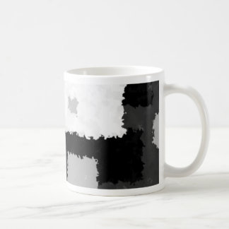 灰色、黒及び白でモノトーンの コーヒーマグカップ