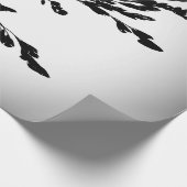 灰色，黒，フローラ,デザイン,抽象芸術，花，芸術 ラッピングペーパー (角)