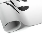 灰色，黒，フローラ,デザイン,抽象芸術，花，芸術 ラッピングペーパー (ロールコーナー)