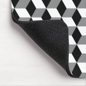 灰色、黒、白の3Dキューブのパターン マウスパッド (コーナー)