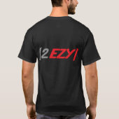 灰色"2 EZY"の人及び赤2は黒いTシャツ味方しました Tシャツ (裏面)