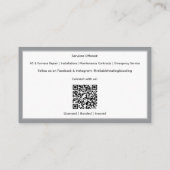 灰色ACユニット加熱冷却Hvac名刺 名刺 (裏面)